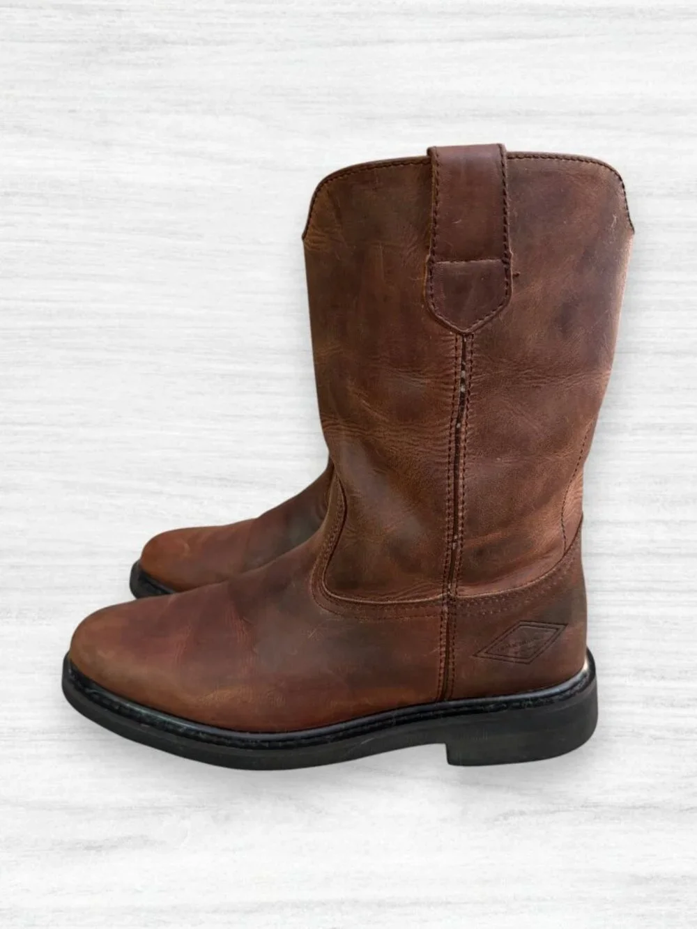 Diamondback Brown Leather Wellington Pull On Ranch Work Heritage Chore Boots 9